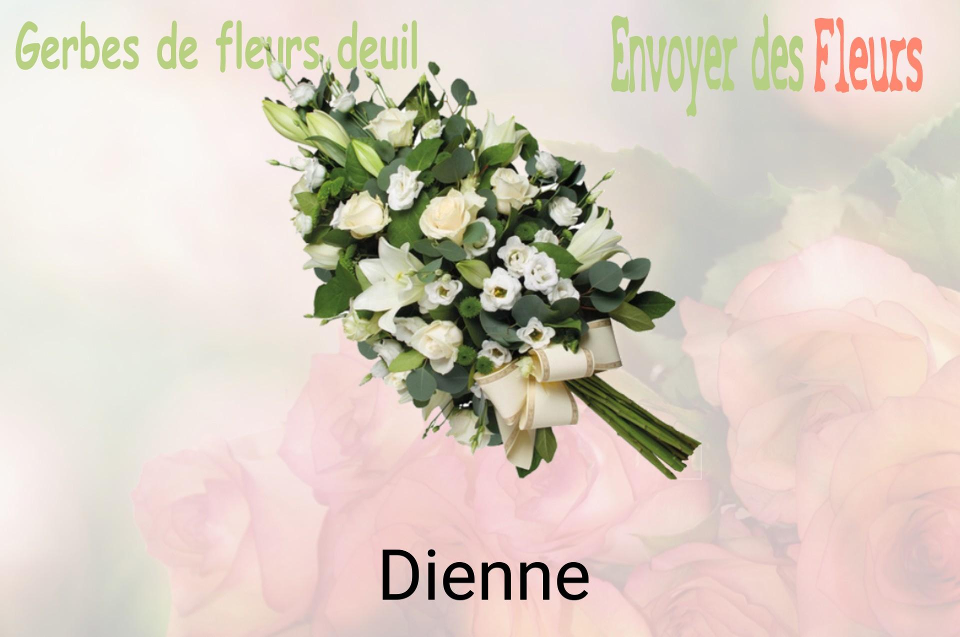 Gerbe de fleurs de deuil livrée à Dienne
